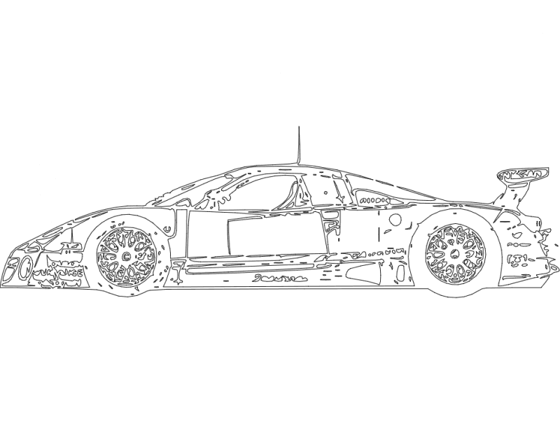 Nissan GT-R Race Car Vector Outline for CNC - Free DXF Download