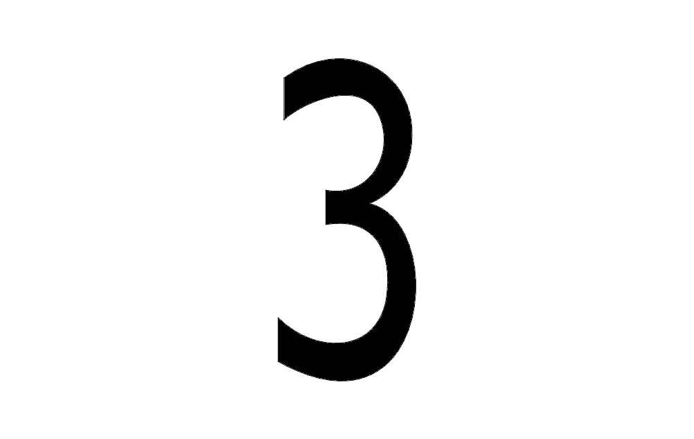Number 3 Vector Template for Laser Cutting DXF File