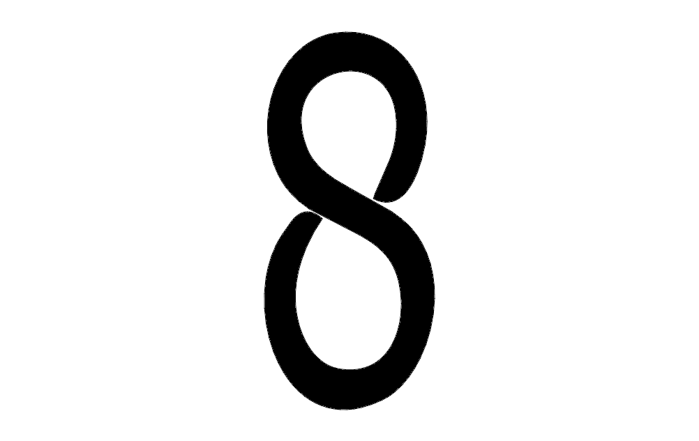 Number 8 Stylish Monogram Vector Design DXF File