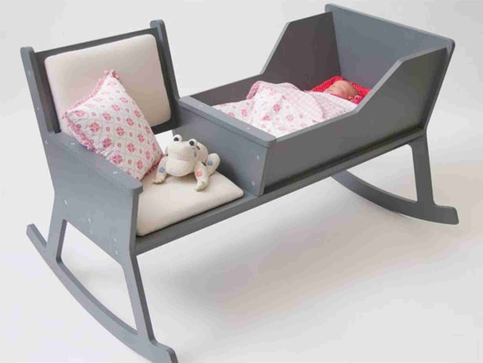 Nursing Rocking Chair and Baby Cradle Combo DXF Vector File