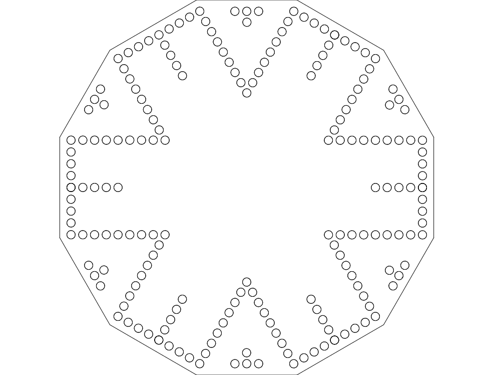 Octagonal Peg Solitaire Board Laser Cut Vector File (DXF)