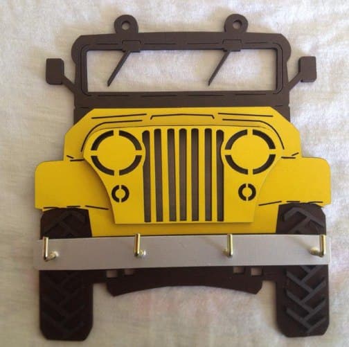 Off-Road Jeep Wall Key Holder Laser Cut Plan CDR DXF