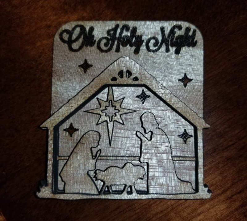 Oh Holy Night Nativity Scene Laser Cut Vector File