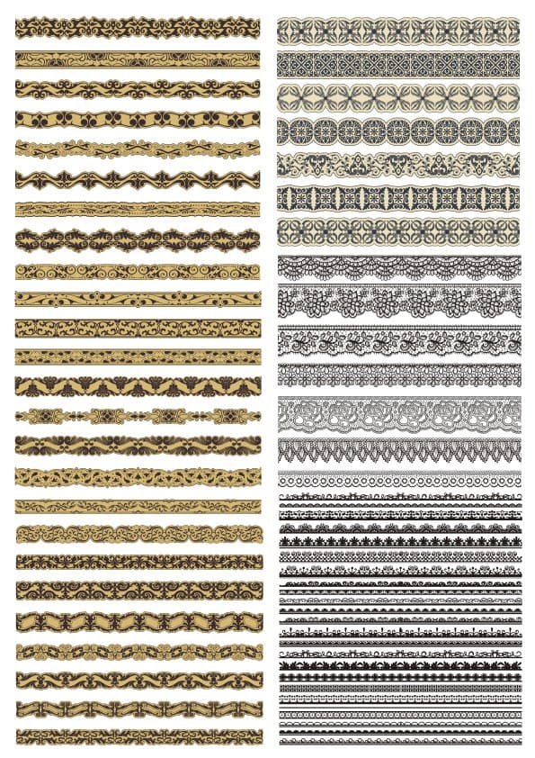 Ornamental Decorative Borders Vector Set for Laser Cutting