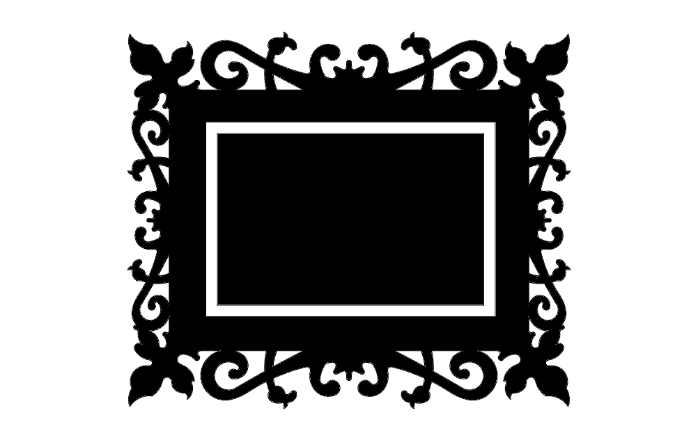 Ornate Baroque Picture Frame Vector File for Laser Cutting