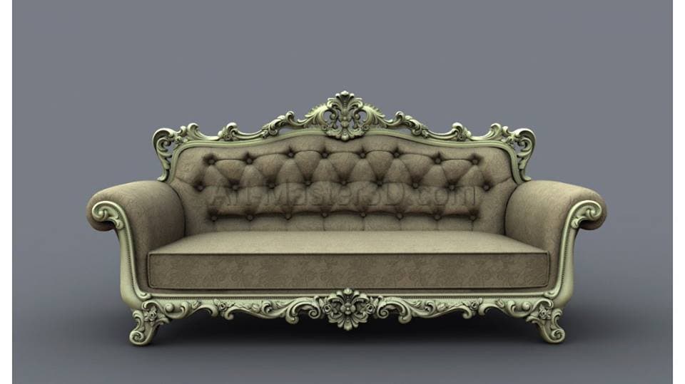 Ornate Baroque Sofa 3D Model for CNC - JDP File