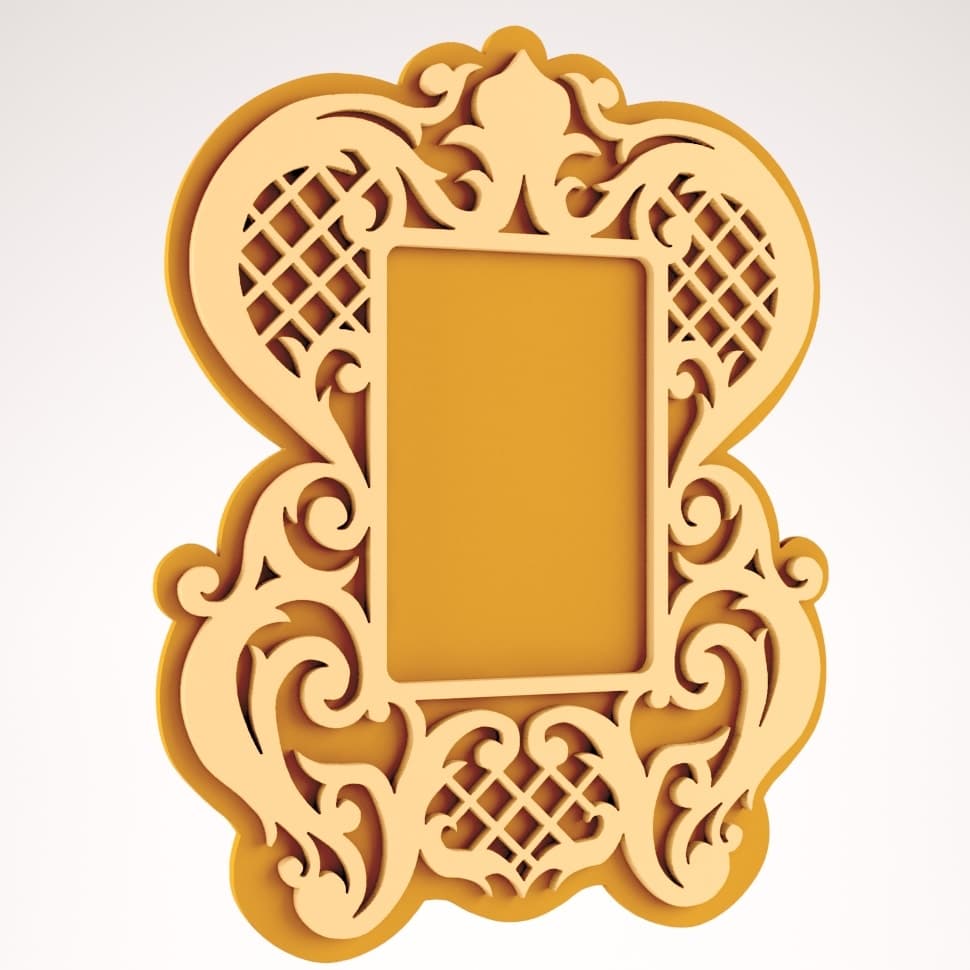 Ornate Baroque Wall Mirror Frame Laser Cut Vector File