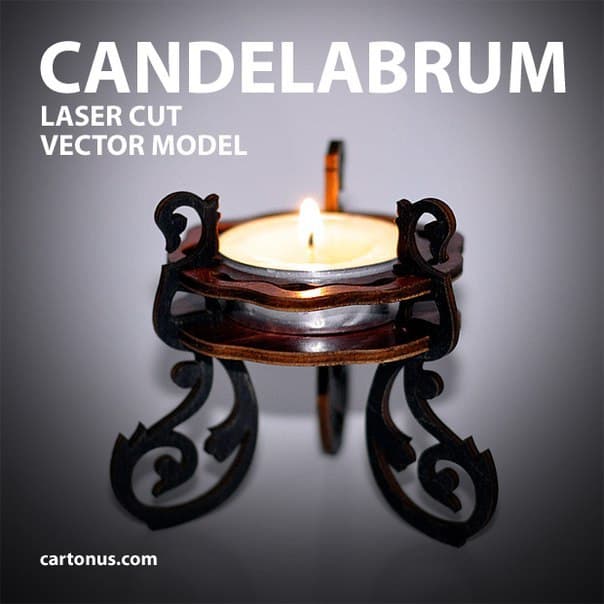 Ornate Candelabrum 40mm Laser Cut 3D Puzzle