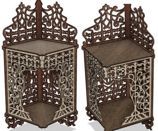 Ornate Corner Shelf Laser Cut Vector File (CDR, SVG, DXF)