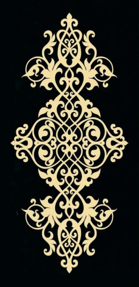 Ornate Damask Scrollwork Vector Design for Laser Cutting DXF