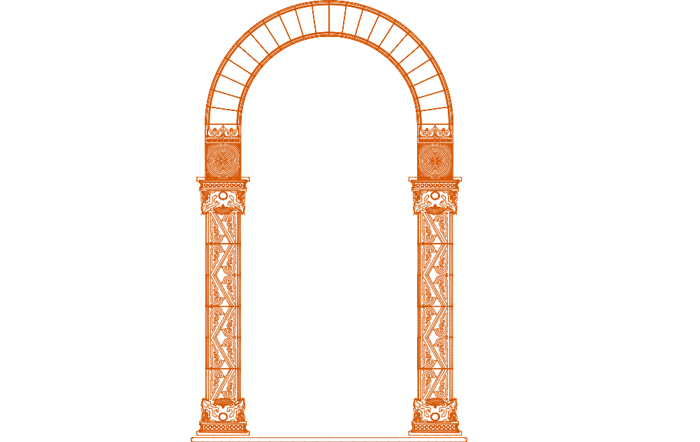 Ornate Decorative Archway Vector Design for CNC Laser Cut DXF