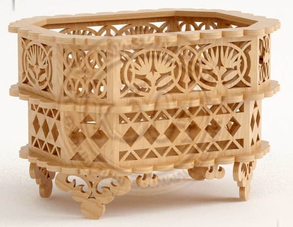 Ornate Decorative Basket Laser Cut CNC Project Plan