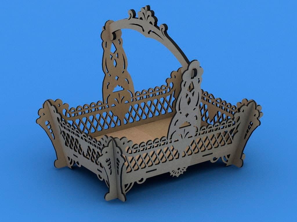 Ornate Decorative Basket Laser Cut Vector File