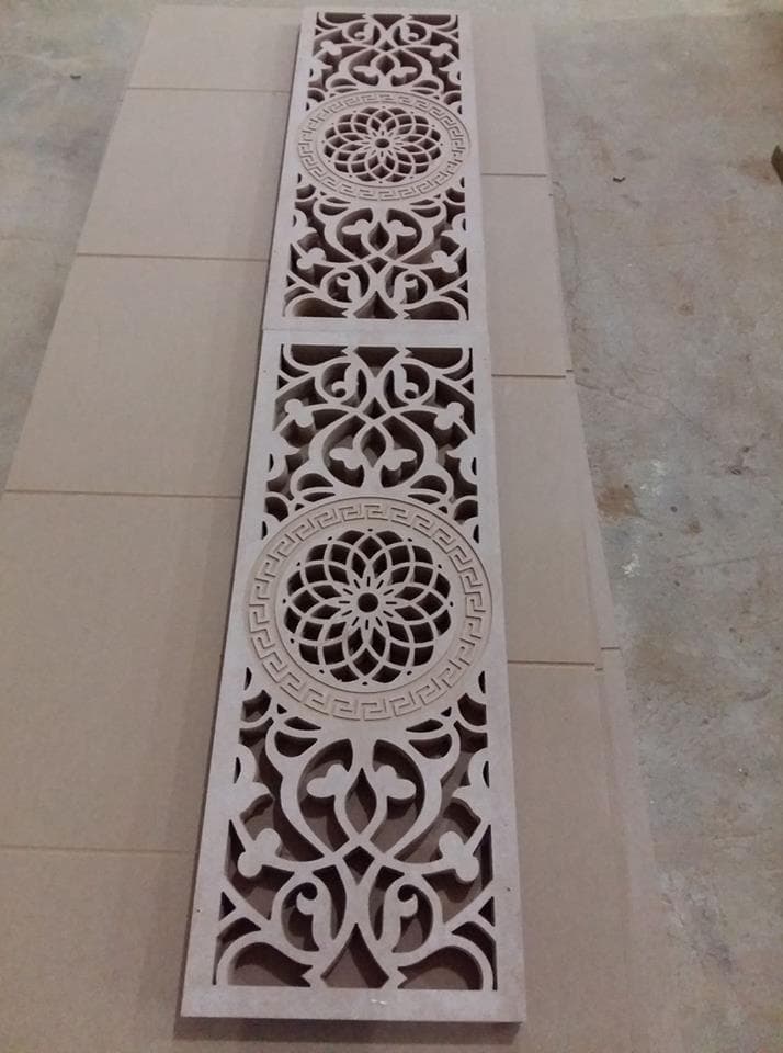Ornate Decorative Grill Panel DXF Vector File