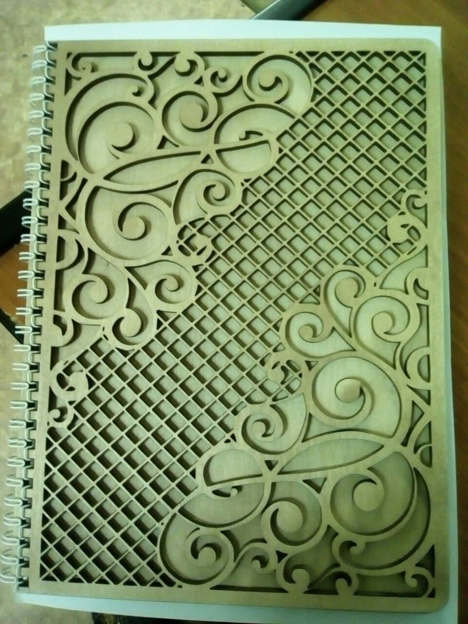 Ornate Decorative Notebook Cover Laser Cut File Vector