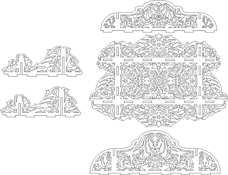Ornate Decorative Shelf Vector File for Laser Cutting