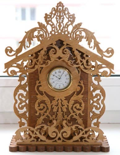 Ornate Decorative Table Clock Laser Cut Vector File