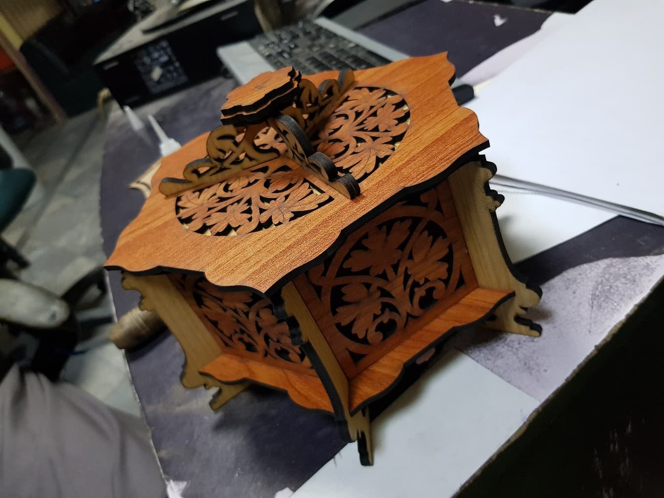 Ornate Decorative Wooden Box Laser Cut Vector File