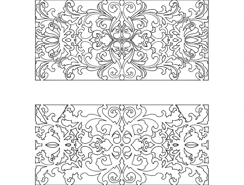 Ornate Floral Screen Panel DXF Vector for Laser Cutting