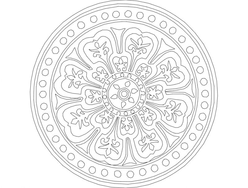 Ornate Gothic Rosette Mandala Vector Design - DXF File