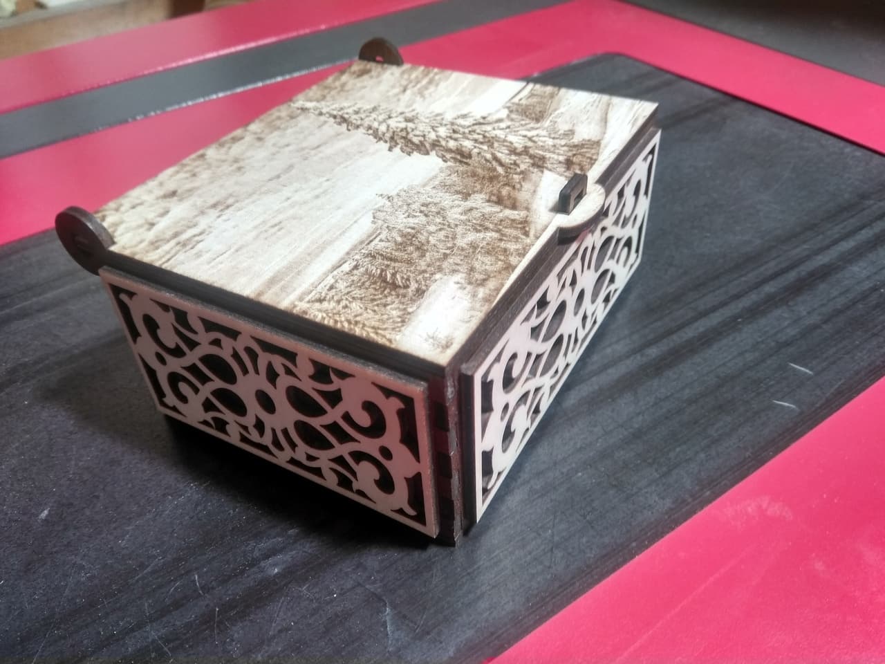 Ornate Laser Cut Decorative Box with Lid Free Vector File