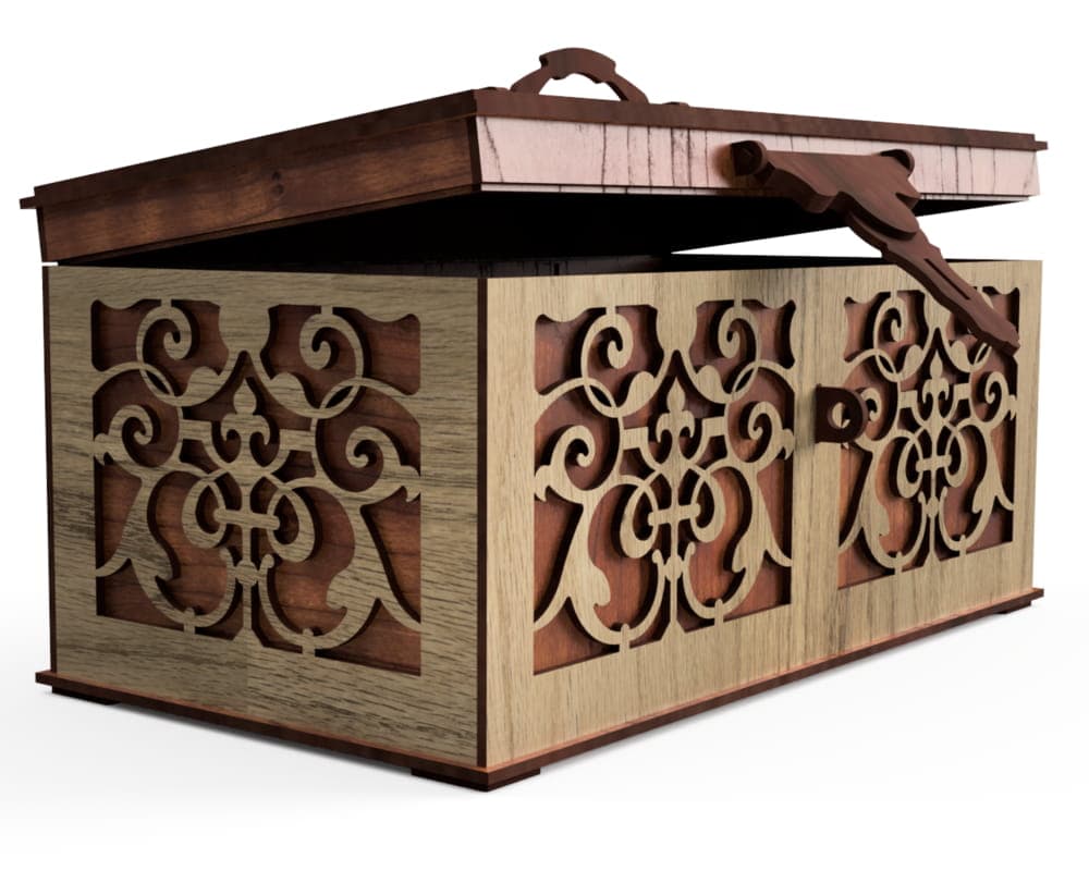 Ornate Laser Cut Decorative Storage Box Vector File