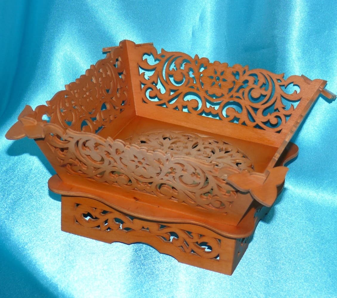 Ornate Laser Cut Wooden Bowl Vector File for CNC