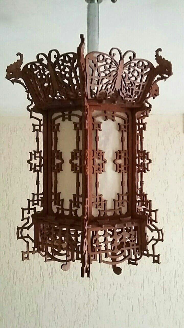 Ornate Oriental Style Chandelier Laser Cut Vector Design