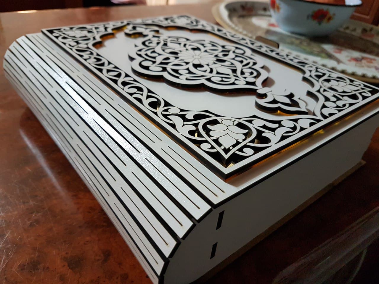 Ornate Quran Box Laser Cut Vector File (DXF)