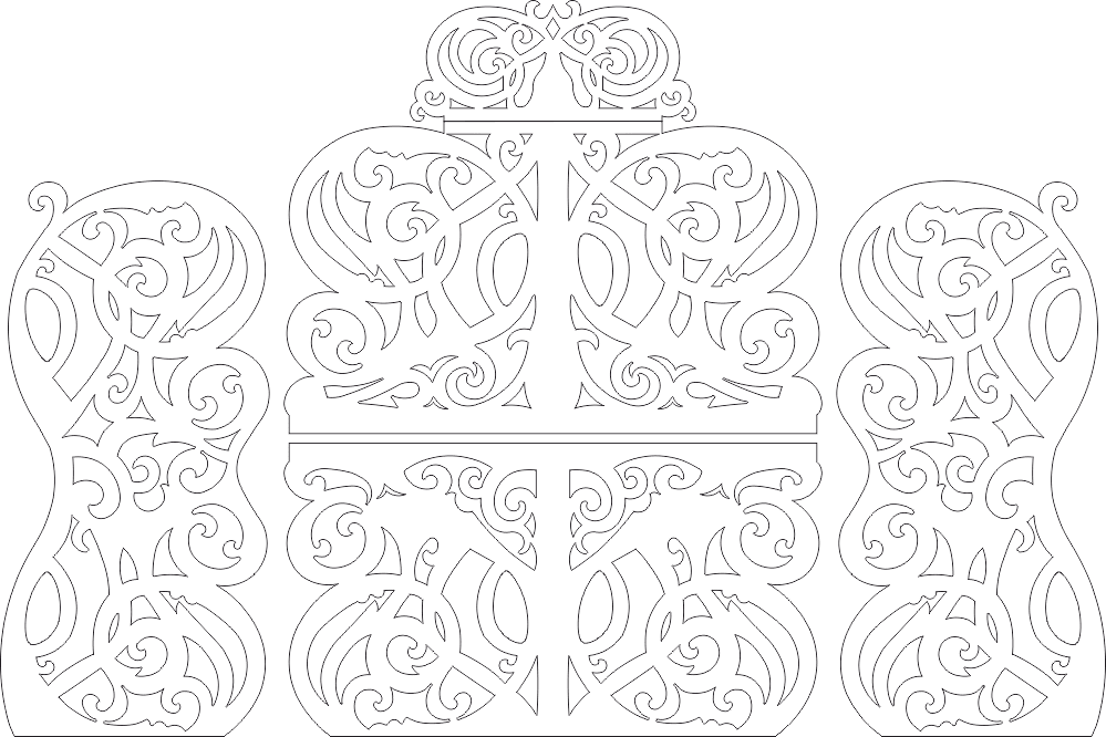 Ornate Wedding Screen Decorative Panel Vector for Laser Cutting