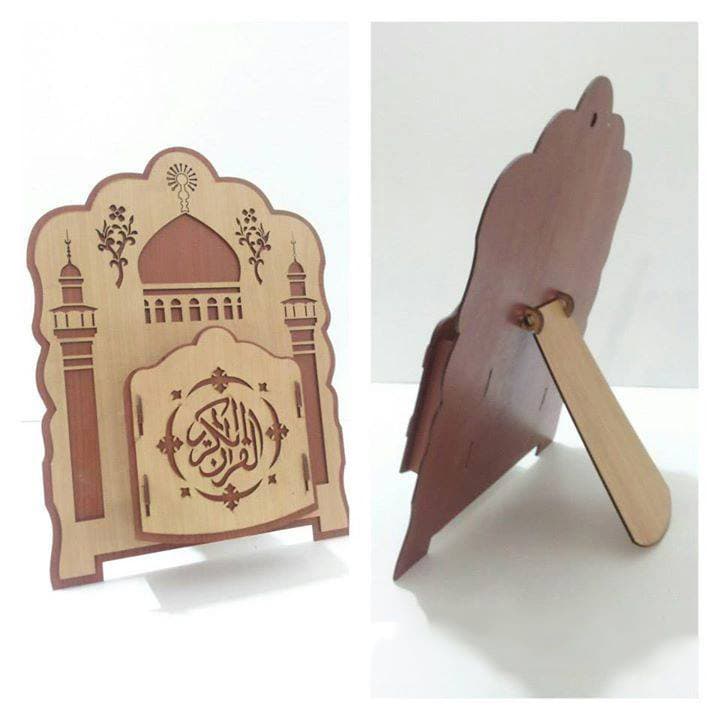 Ornate Wooden Quran Stand Laser Cut Vector File (DXF)