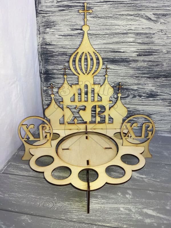 Orthodox Church Easter Egg Stand Laser Cut Vector File