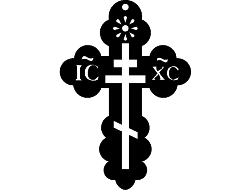 Orthodox Cross Pendant Vector Design DXF File