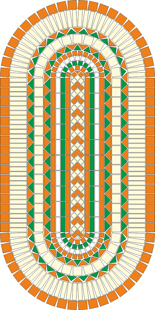 Oval Mosaic Pattern Table Top Design Vector File