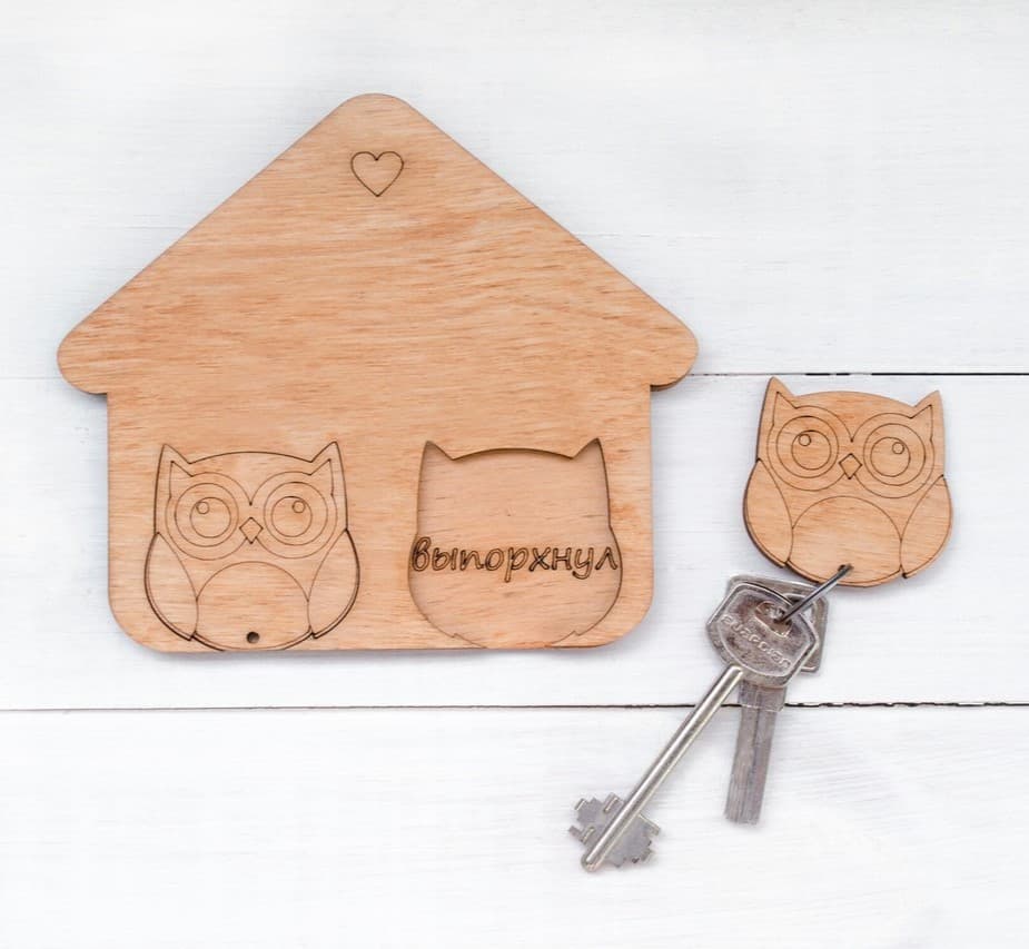 Owl House Key Holder Laser Cut Vector Design