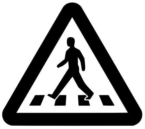 Pedestrian Crossing Warning Sign Vector DXF File