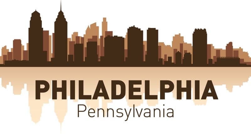 Philadelphia Skyline Silhouette Vector File for Laser Cutting