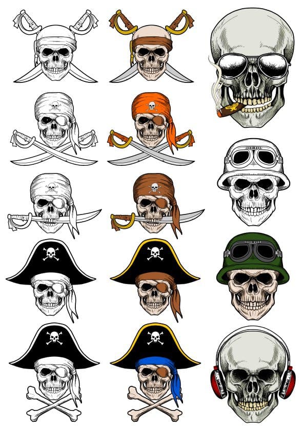 Pirate Skull and Tactical Emblem Vectors for CNC and Laser Cutting
