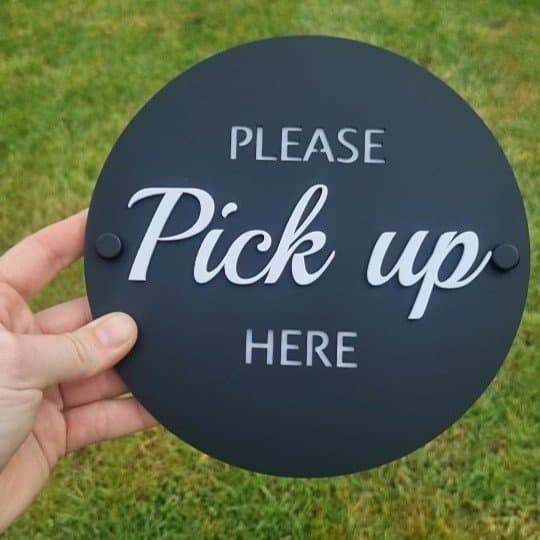 Please Pick Up Here Circular Sign Vector for Laser Cutting