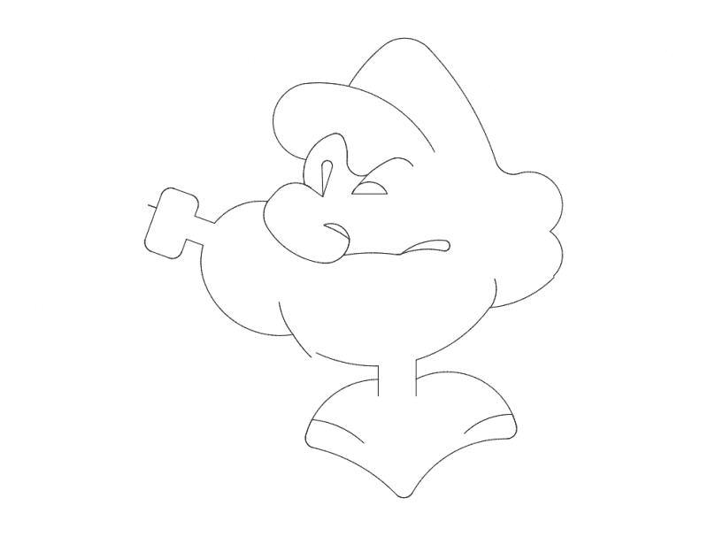 Popeye the Sailor Man Vector Design DXF File