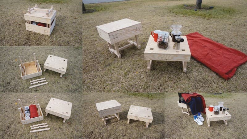 Portable Camping Table and Stool Set Laser Cut Vector Plan