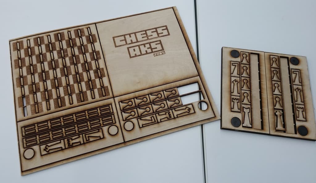 Portable Flat-Pack Chess Board Set Laser Cut Vector File