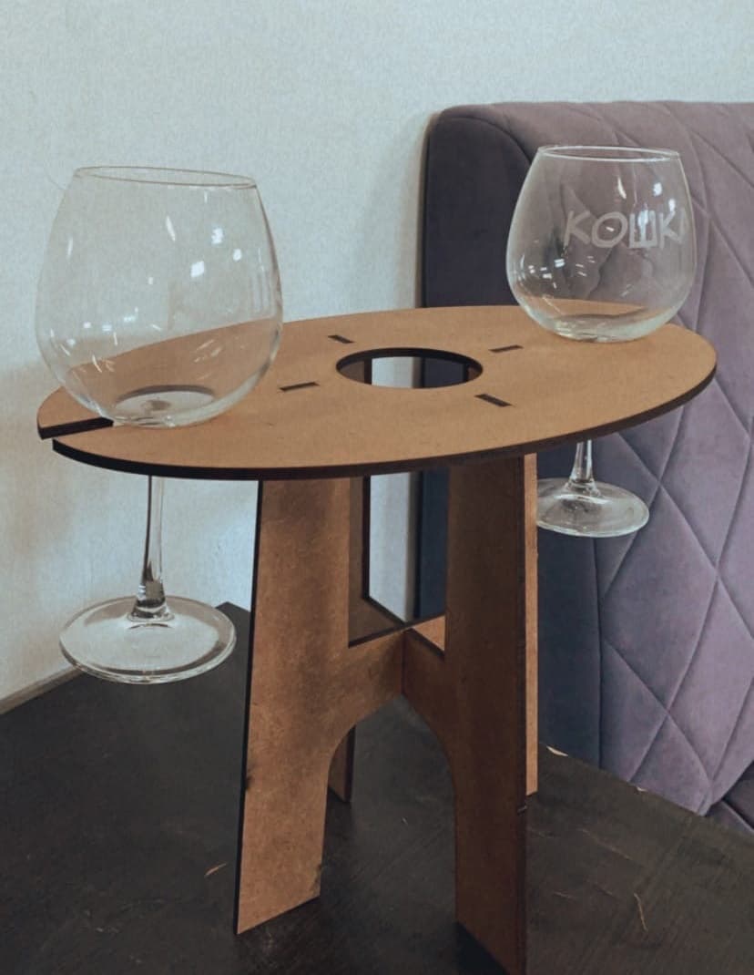 Portable Wine Table for Two - Laser Cut Vector Plan
