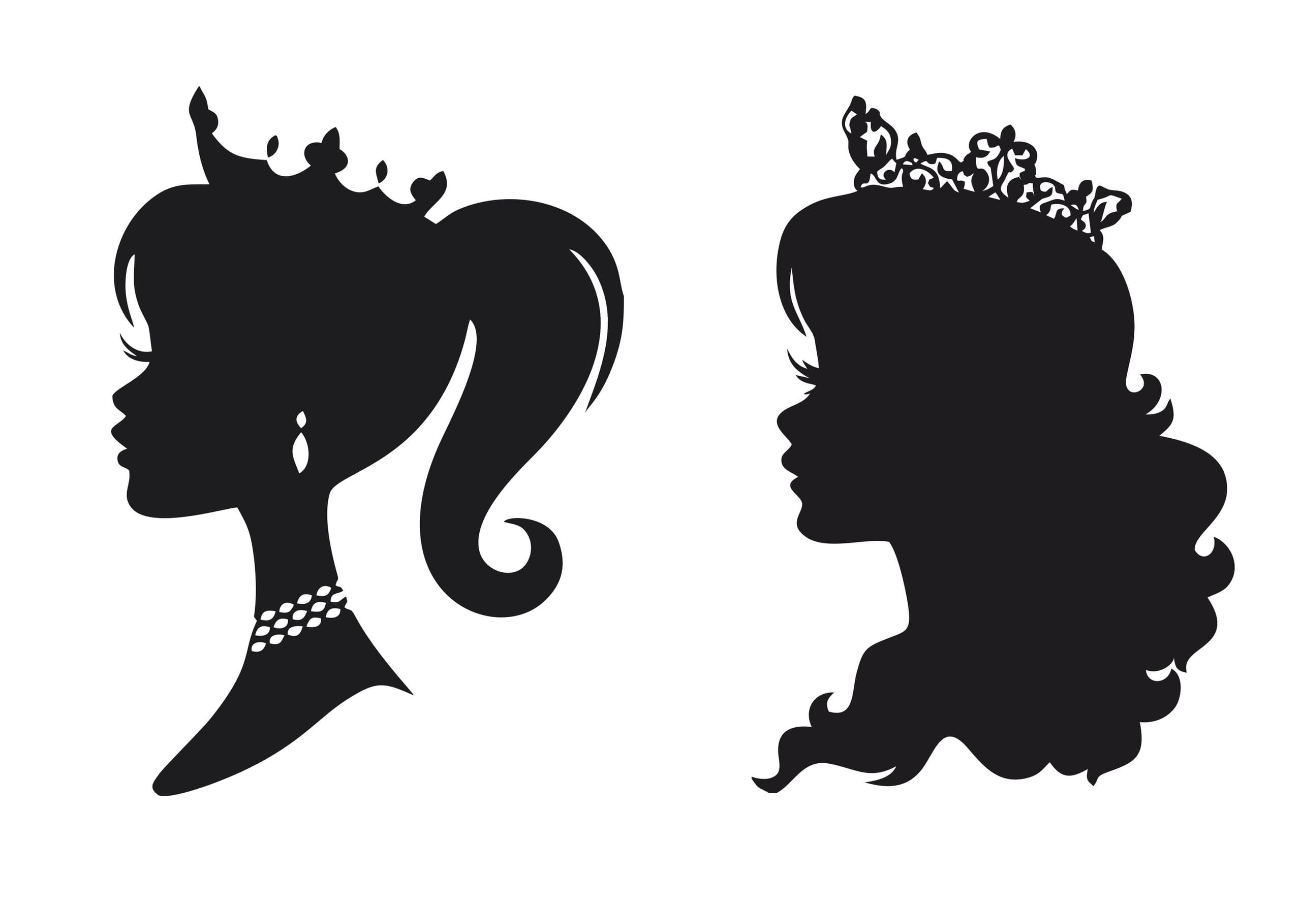 Princess Silhouette Stencils for Laser Cutting - Free Vector Files