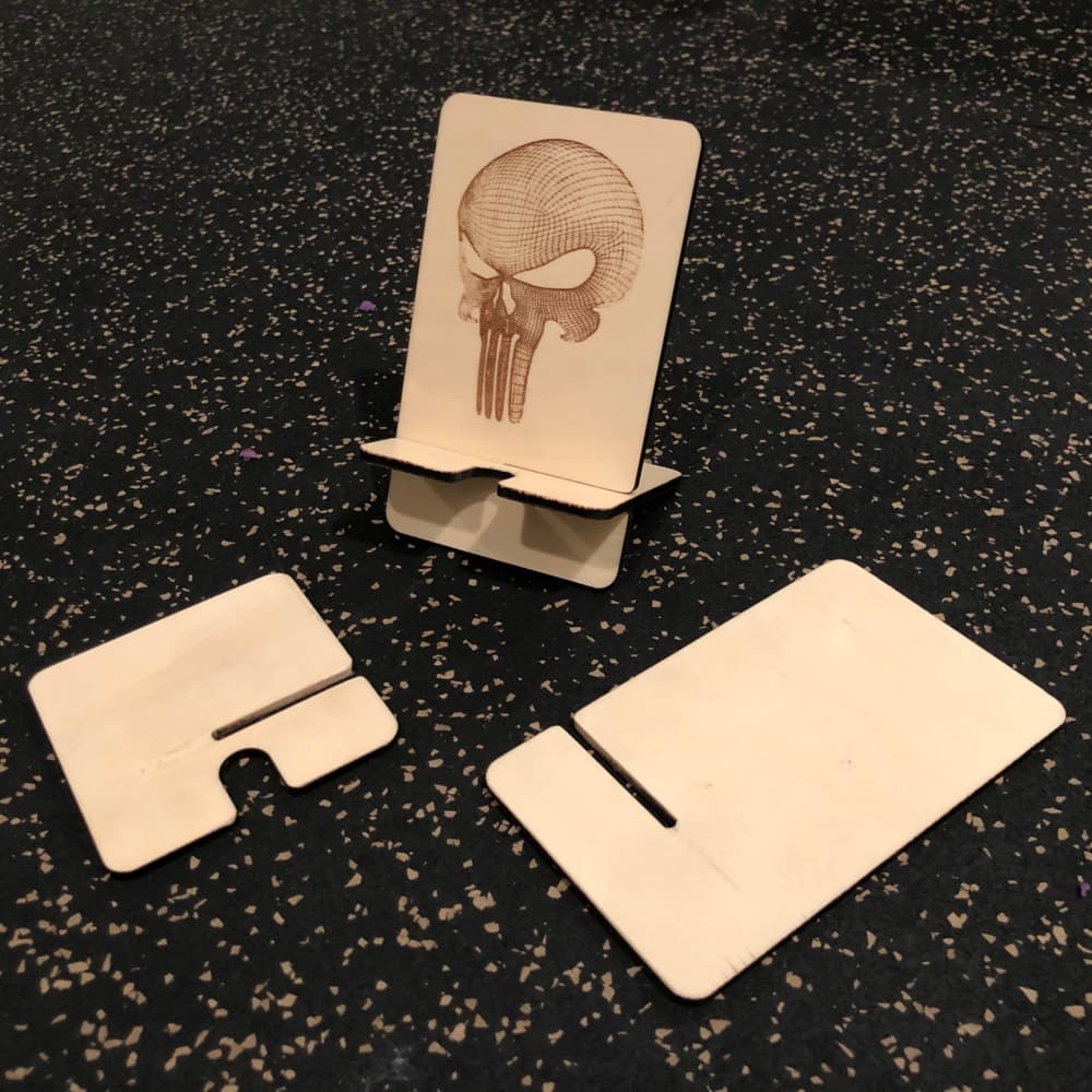 Punisher Skull Phone Stand Laser Cut File (DXF, SVG)