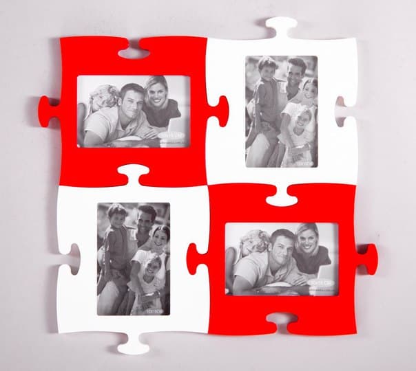 Puzzle Photo Frame Wall Decor - 4 Piece Set