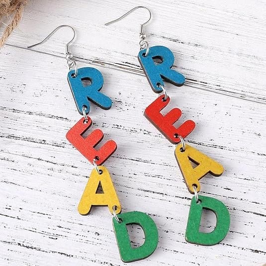 READ Letter Dangling Earrings Laser Cut Vector File