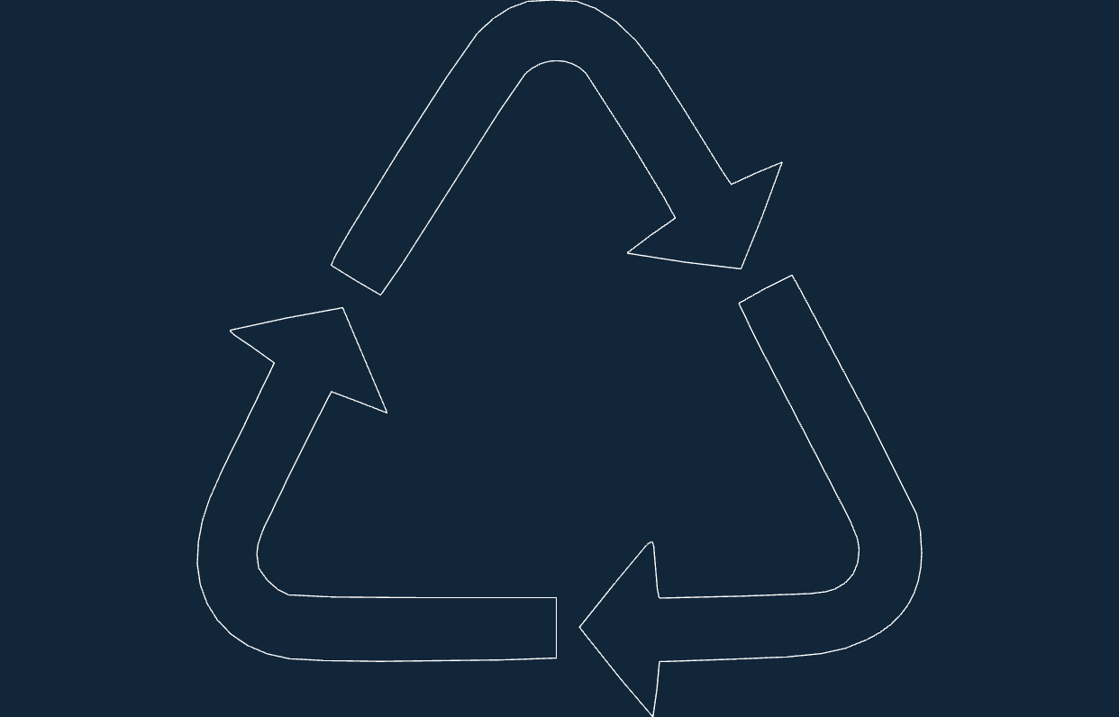 Recycle Symbol Vector Design for Laser Cutting DXF