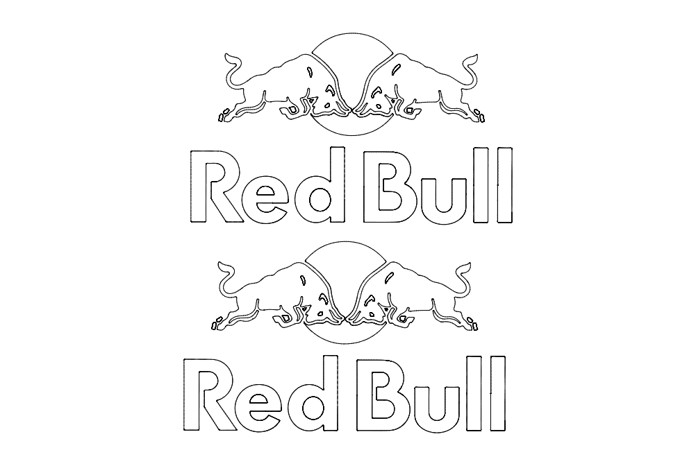 Red Bull Logo Vector File for Laser Cutting DXF