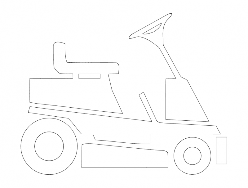 Ride-On Lawn Mower Silhouette Vector Design (DXF)